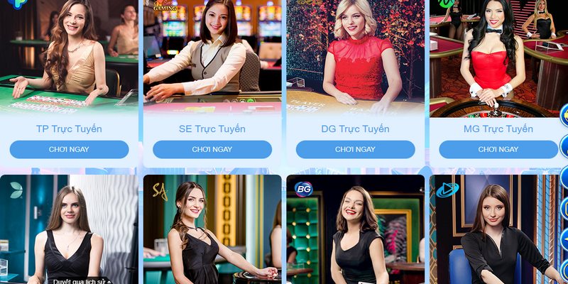 Khi đến với live casino, game thủ được giao lưu với dealer xinh đẹp