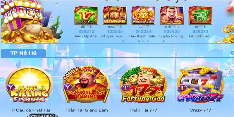 Nhà cái Vin777 cung cấp kho game phong phú với nhiều thể loại