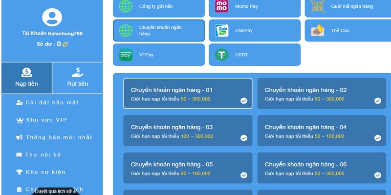 Thao tác nạp tiền Vin777 được đánh giá là nhanh chóng và tiện lợi