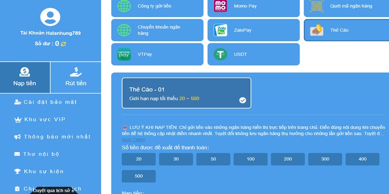 Thẻ cào điện thoại là hình thức nạp tiền cũng được nhiều game thủ sử dụng