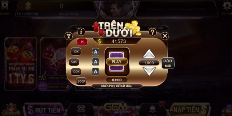 Bí quyết cược mini game Trên Dưới từ cao thủ