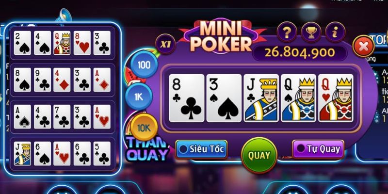 Mini Poker - Hướng Dẫn Chi Tiết Cho Thành Viên Tại Vin777