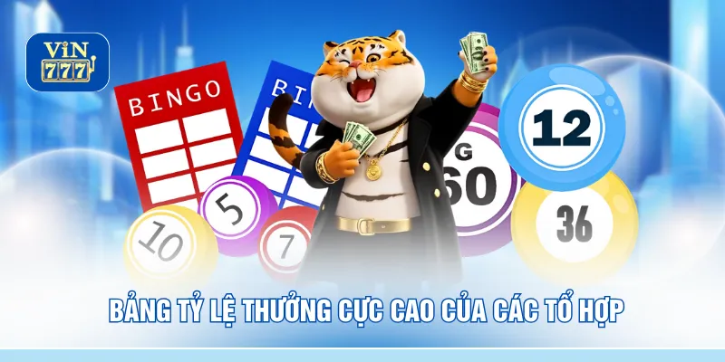 Bảng tỷ lệ thưởng cực cao của các tổ hợp